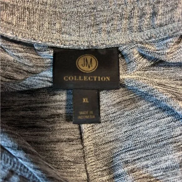 JM Collection Wide Leg Pants Womens Silver Shiny Pull On Stretch size XL - Picture 5 of 8